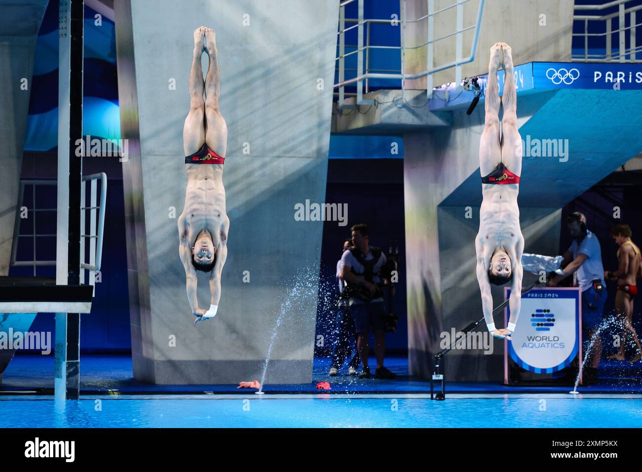 PARIS, FRANCE. 29th July, 2024. Lian Junjie and Yang Hao of Team People ...