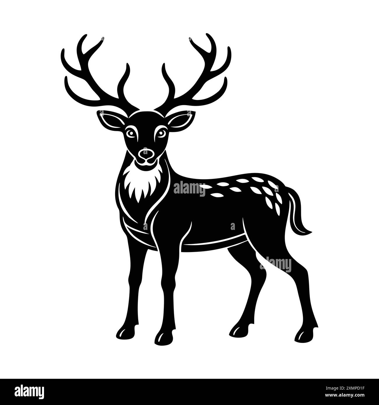 Silhouette of a deer isolated on white background vector stock vector