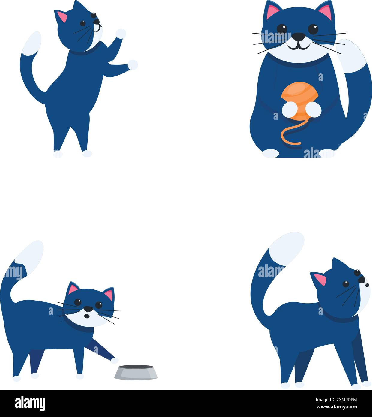 Cat character icons set cartoon vector. Various cute cartoon domestic ...