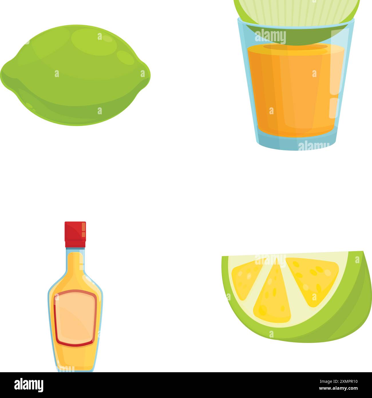 Tequila beverage icons set cartoon vector. Traditional strong agave ...