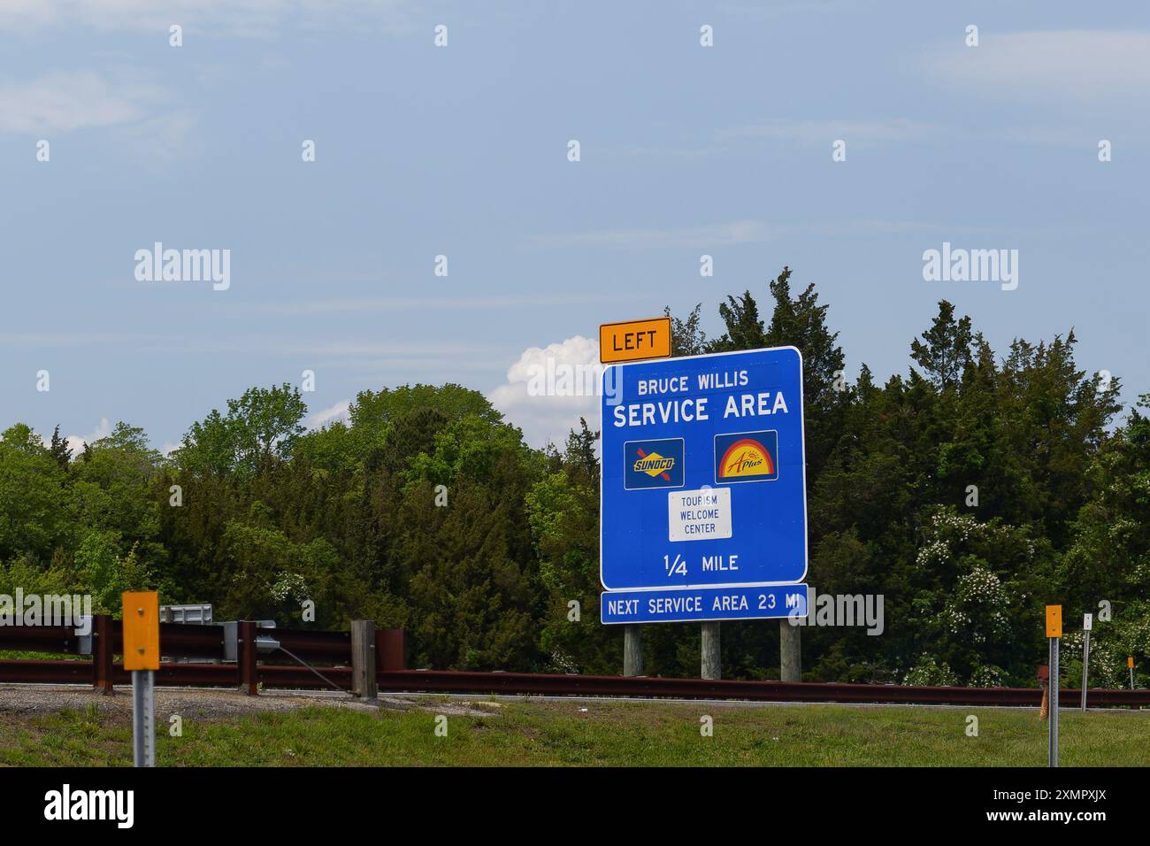 Ocean View, NJ - May 24, 2024: The Bruce Willis Service area, on 