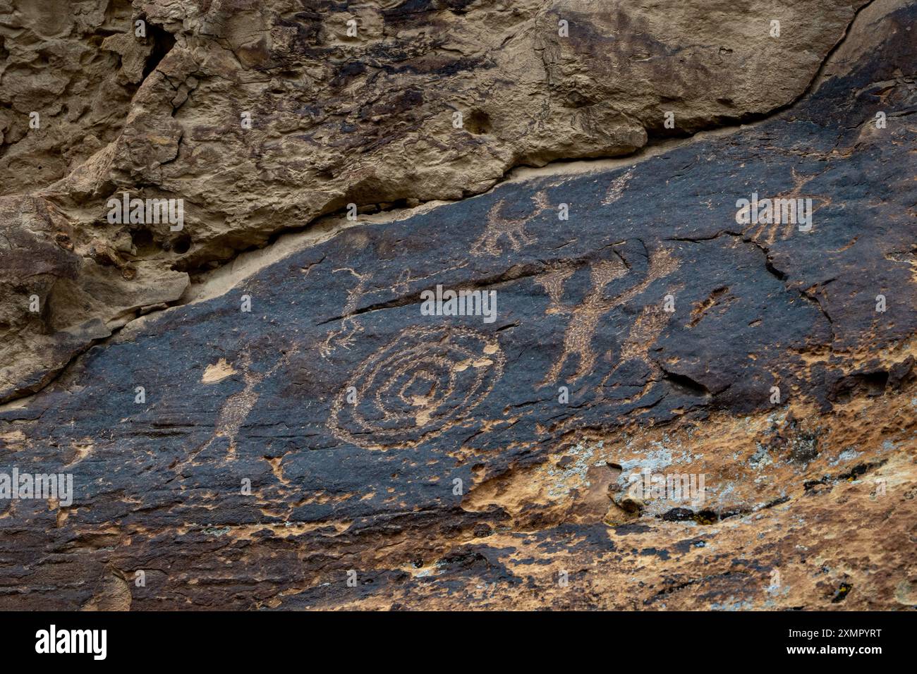 A pre-Hispanic Native American Fremont Culture rock art or petroglyph ...