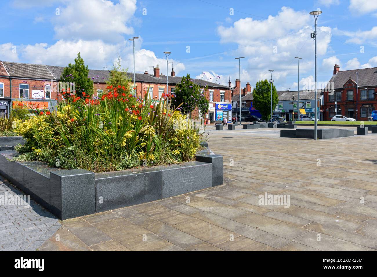 Denton Civic Square (opened Nov 2008), the former Market Place, Denton, Tameside, Greater Manchester, England, UK Stock Photo