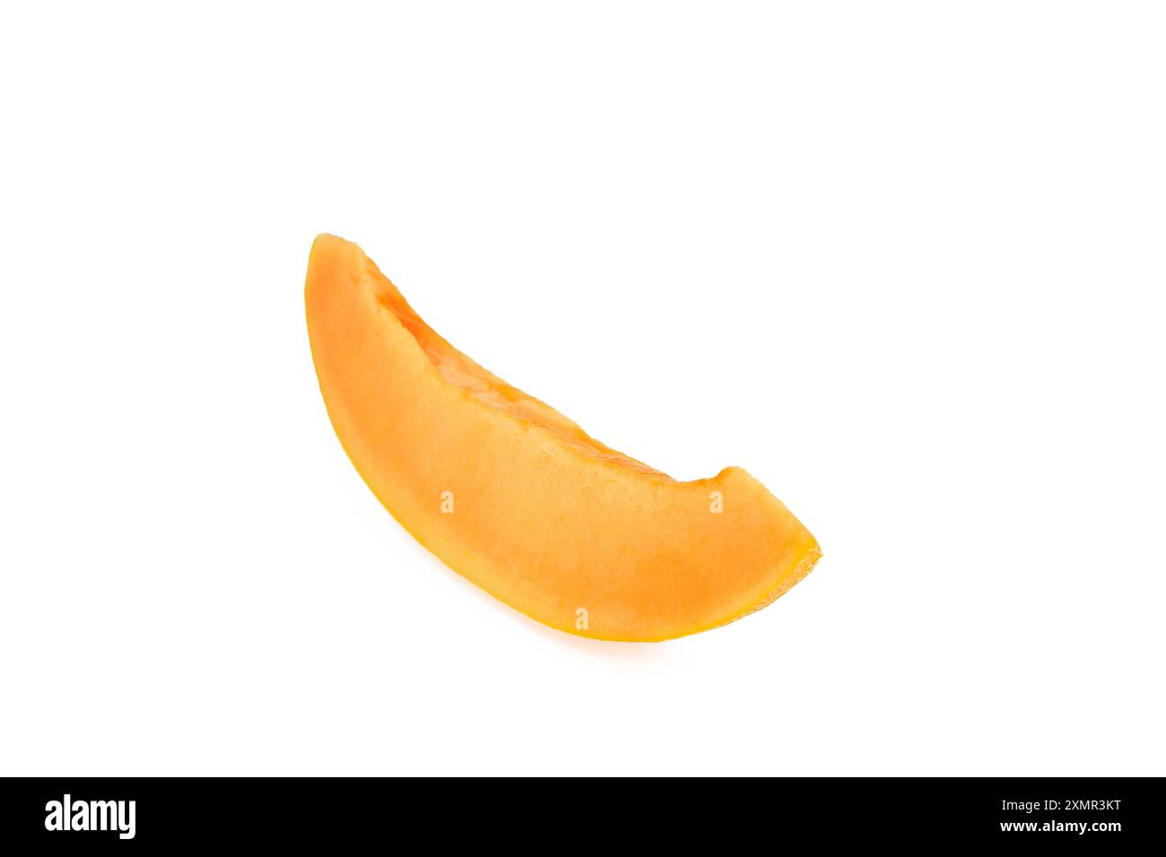 Slice of a melon isolated on white background. Stock Photo