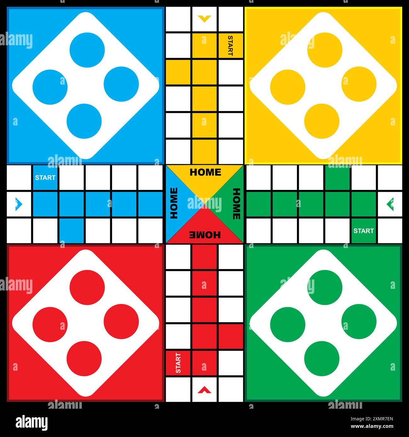 Ludo Board Game For Printing With Vector Illustration Stock ...