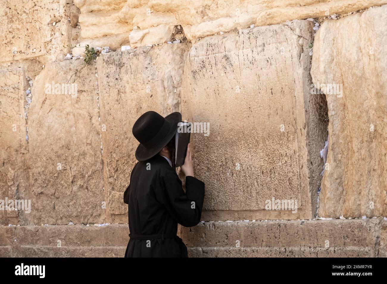 july-24-2024-jerusalem-israel-a-male-jewish-worshipper-prays-at-the