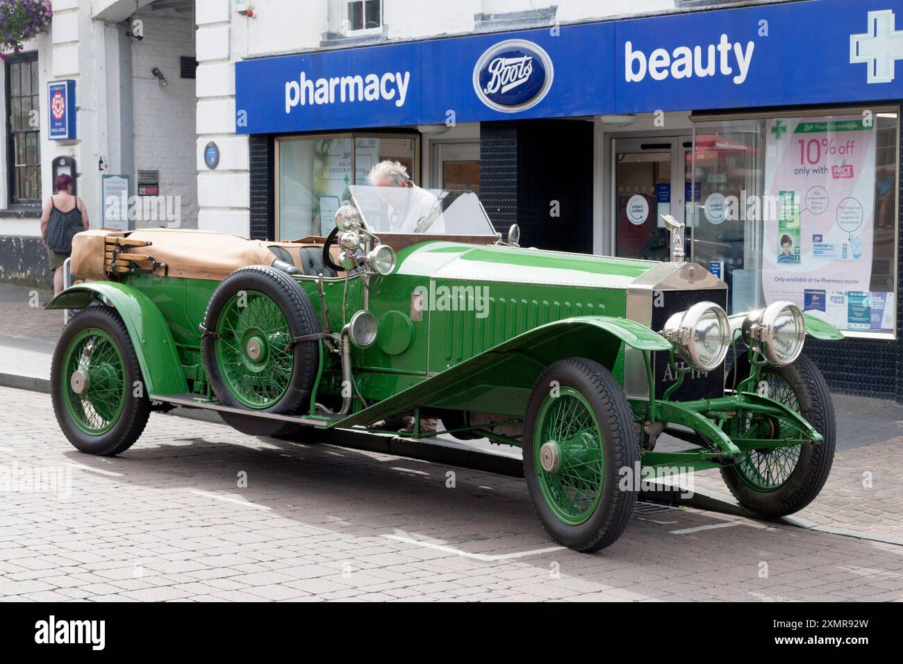 1914 Rolls Royce Silver Ghost in Fakenham town centre, Norfolk Stock Photo