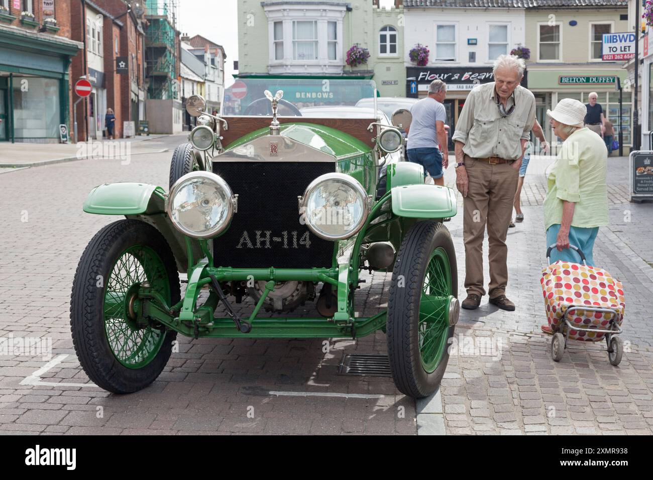 1914 Rolls Royce Silver Ghost in Fakenham town centre, Norfolk Stock Photo