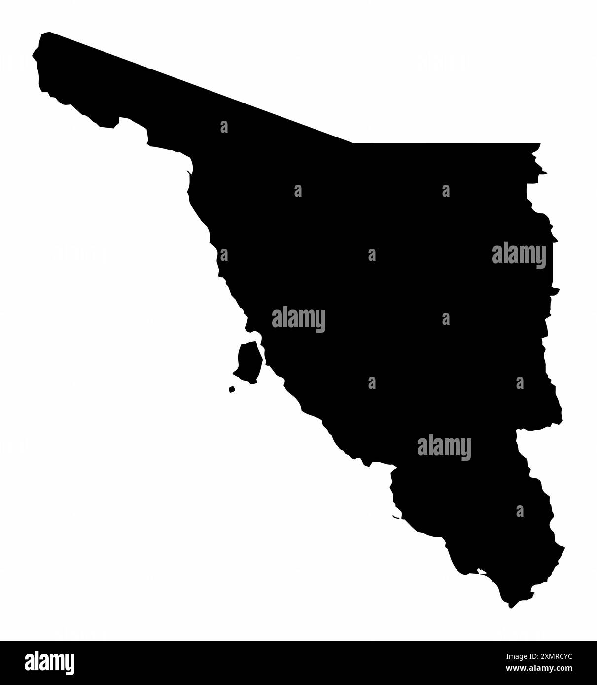 Sonora state silhouette map isolated - Sonora State Silhouette Map Isolated On White Background Mexico 2XMRCYC 