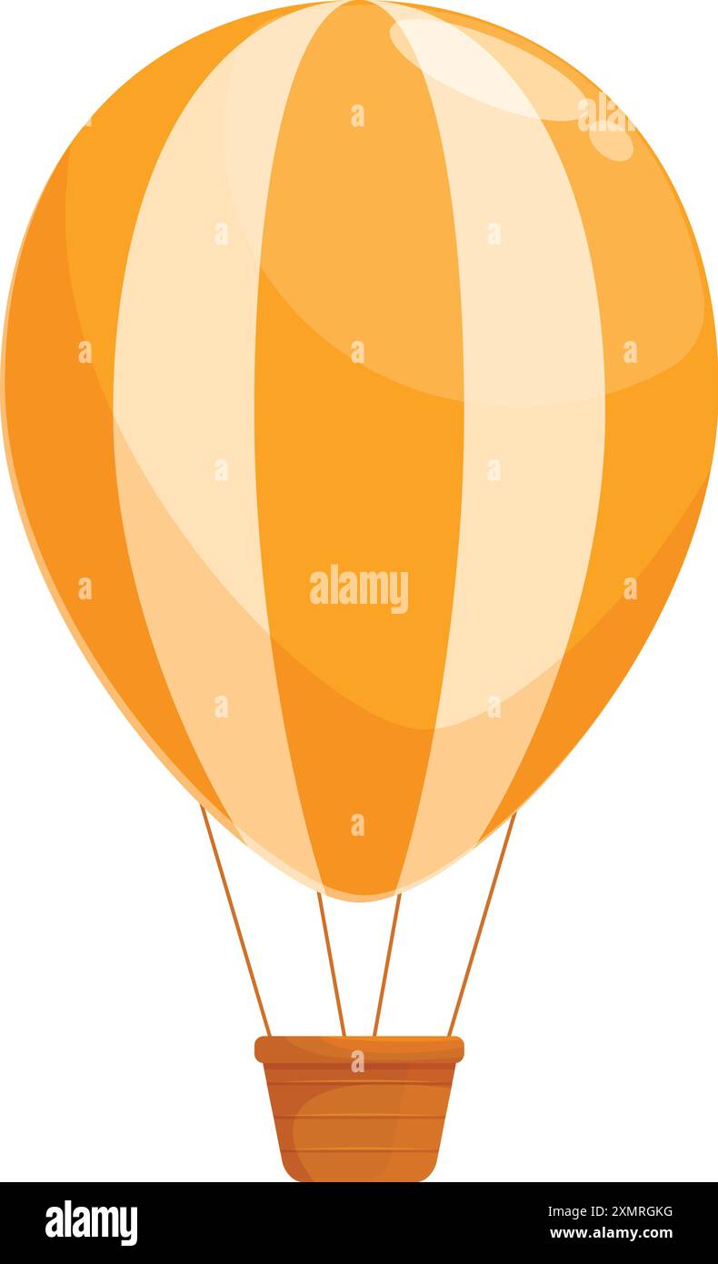 Striped hot air balloon floating in a clear sky, perfect for travel and ...