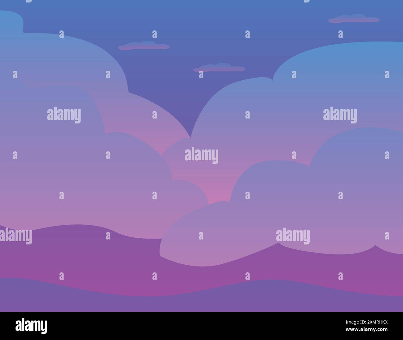 Illustration of a bright, colorful sky with purple clouds Stock Vector ...