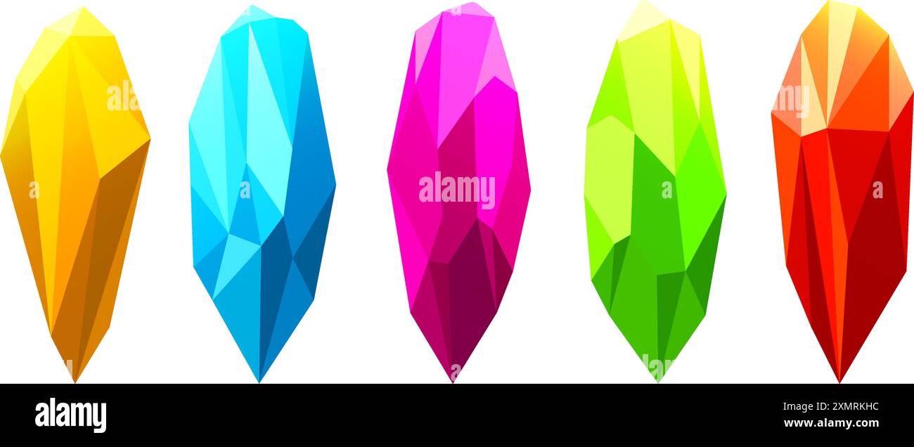 Raw gemstones set Stock Vector