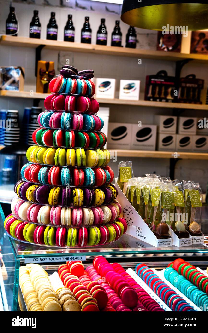 Macaron tower in Bruges, Belgium. Stock Photo