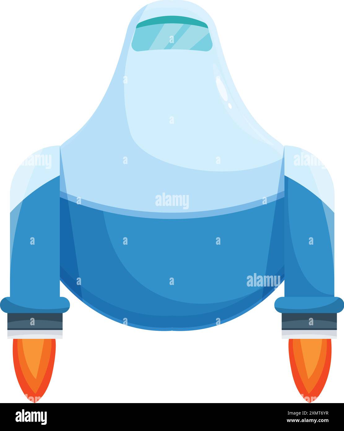 Cartoon spaceship is preparing for an interstellar journey Stock Vector ...