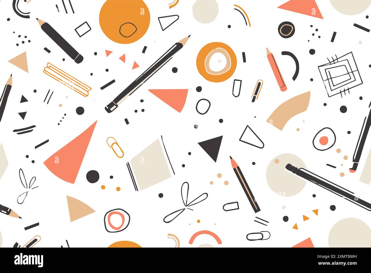 Square geometric shapes seamless pattern. School education stuff ...