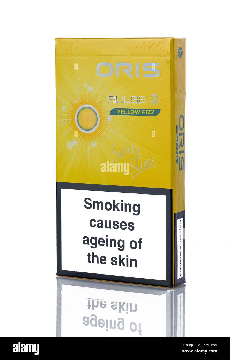 oris cigarettes side effects Gaziveren, Cyprus -07.23.2024 Pack of Oris cigarettes closeup on white  Stock Photo