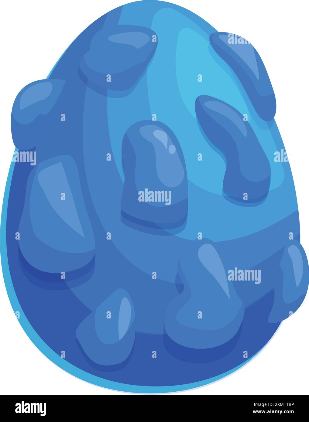 Blue fantasy egg waiting for hatching, with a shiny surface and bumps ...