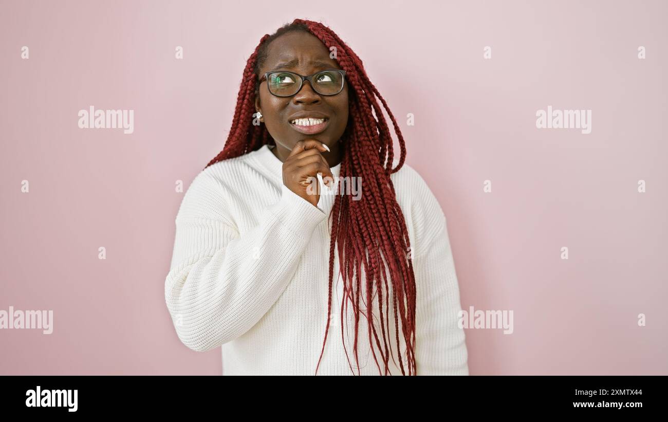 Woman wearing glasses braids hi-res stock photography and images - Alamy