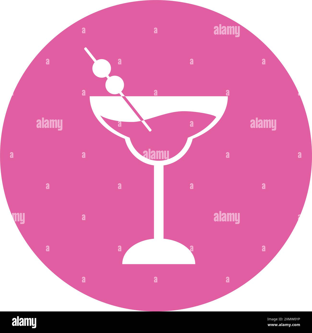 Pink cocktail sticker Stock Vector Images - Alamy
