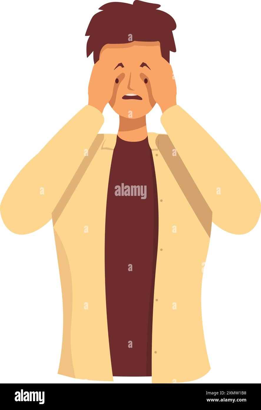 His Vector Headache portrait stressed Stock Vector Images - Alamy