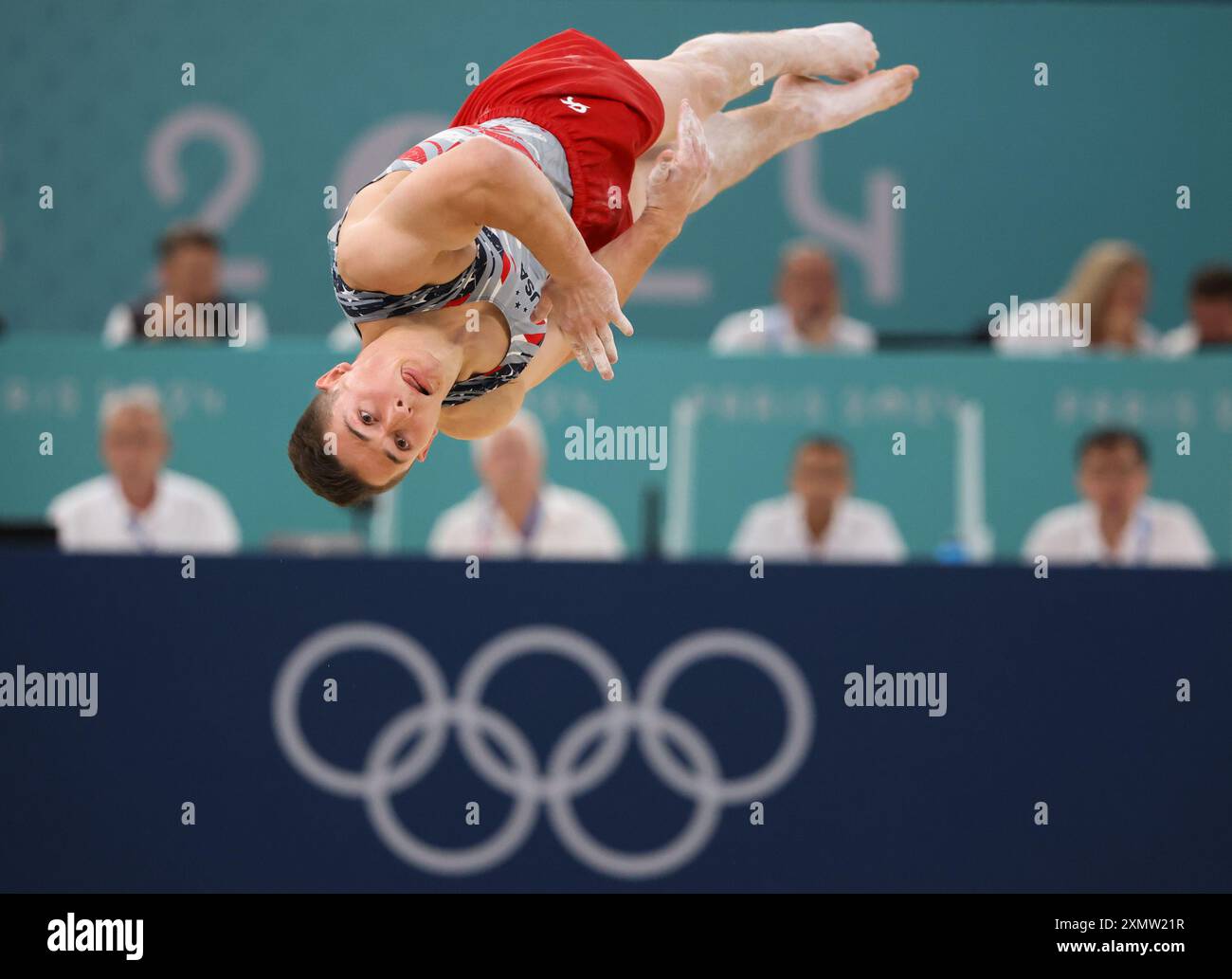 Paris, Ile de France, France. 29th July, 2024. Paul Juda (USA) performs