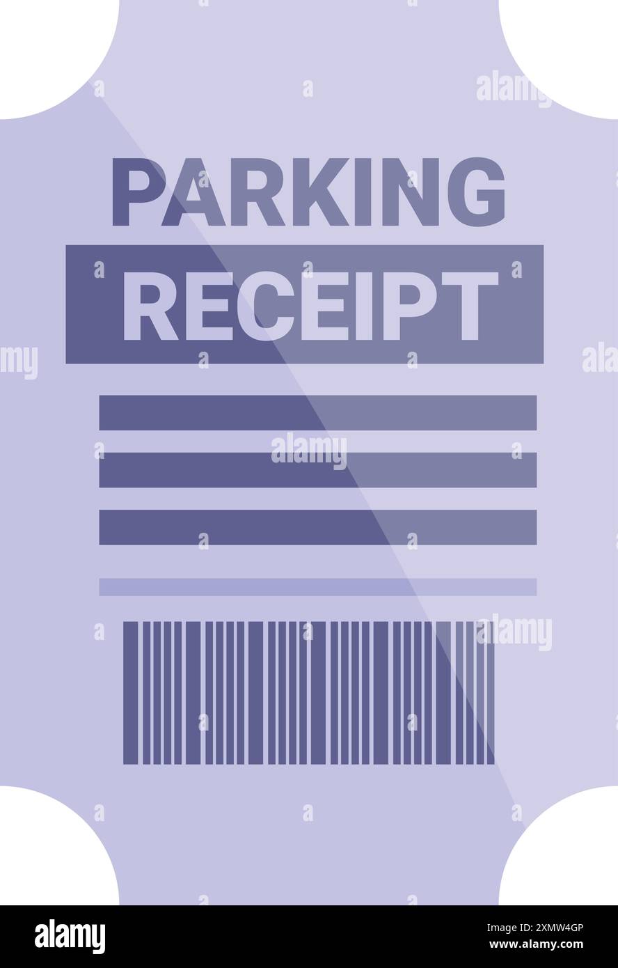 Parking receipt showing proof of payment for car parking space Stock Vector