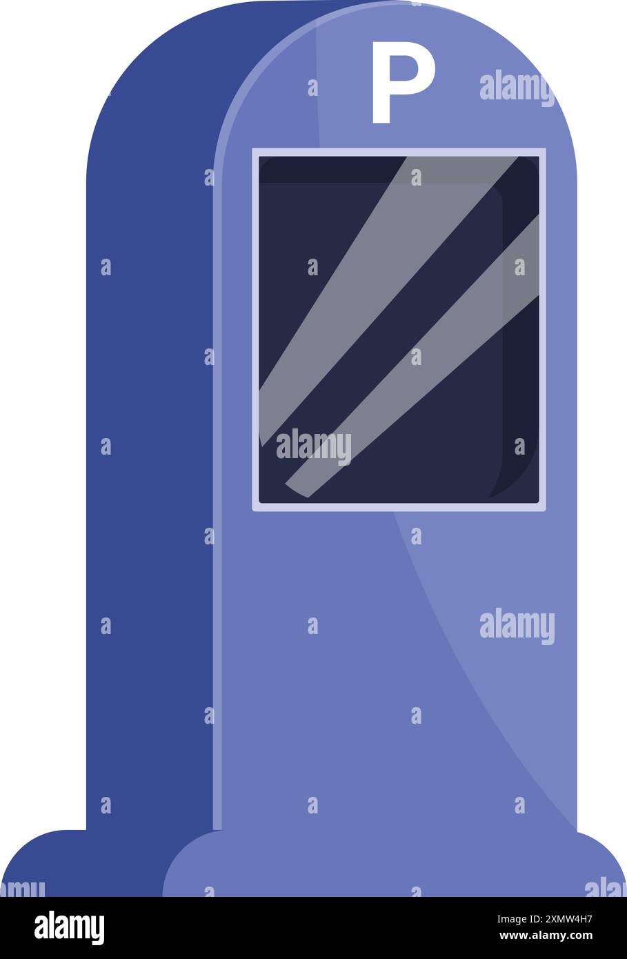 Blue parking meter machine accepting contactless payment using nfc technology Stock Vector