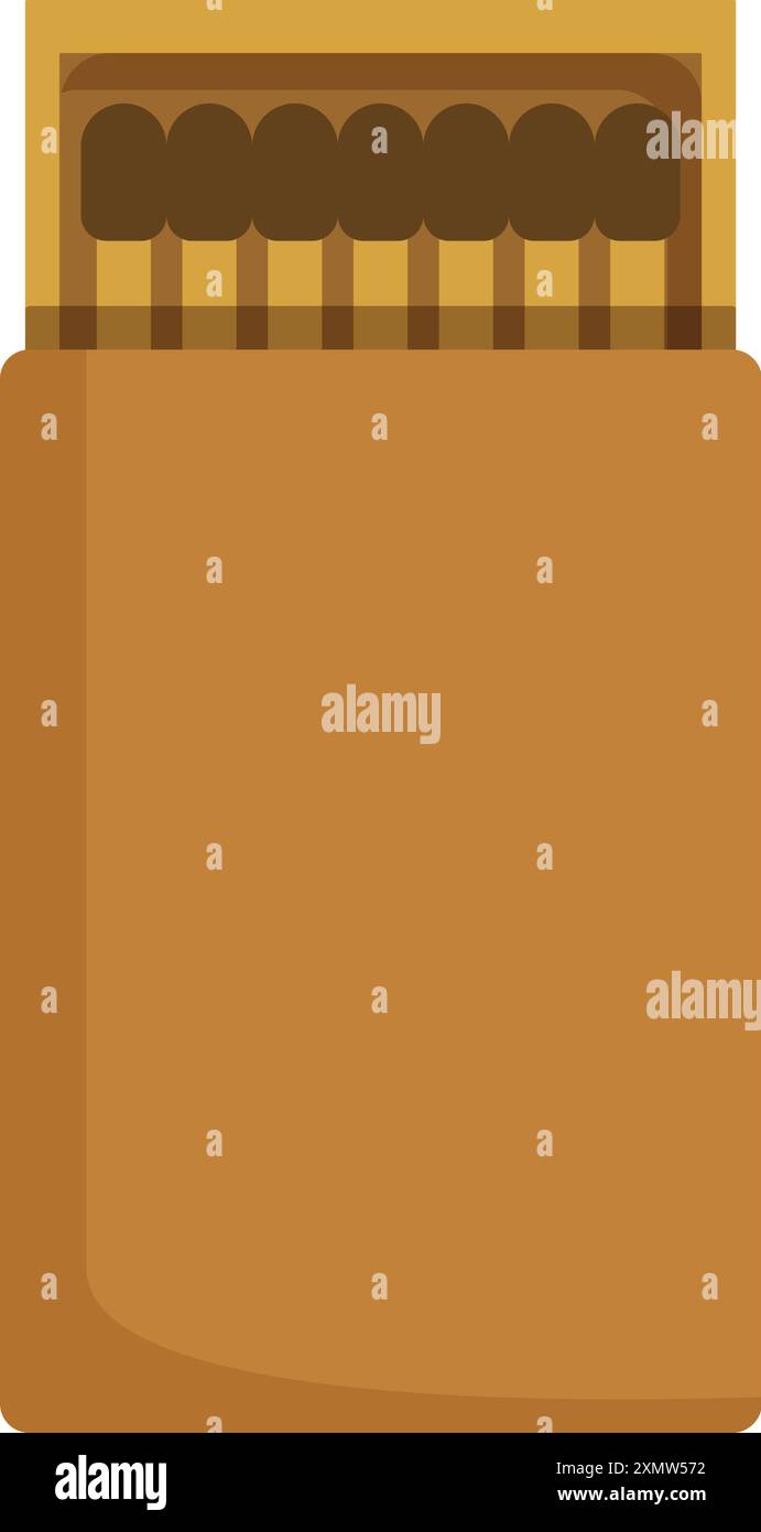 Classic matchbox with a brown striking surface, ready to ignite Stock ...