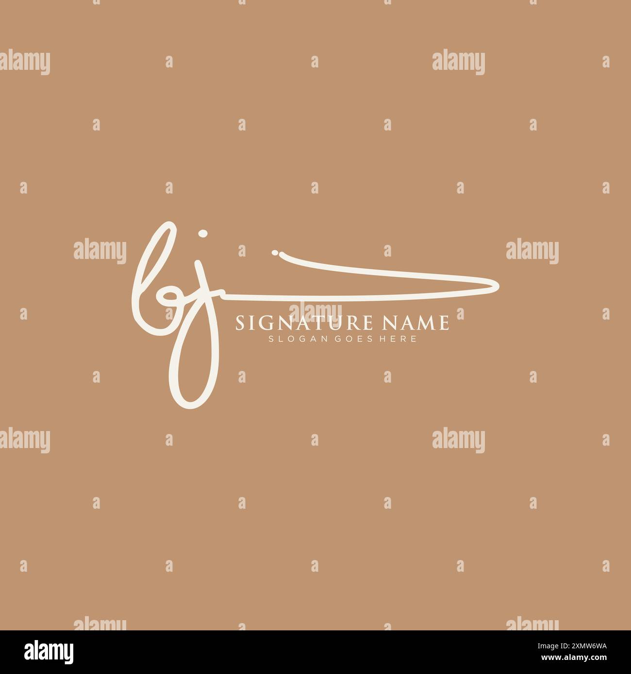 BJ Signature Logo Template Stock Vector