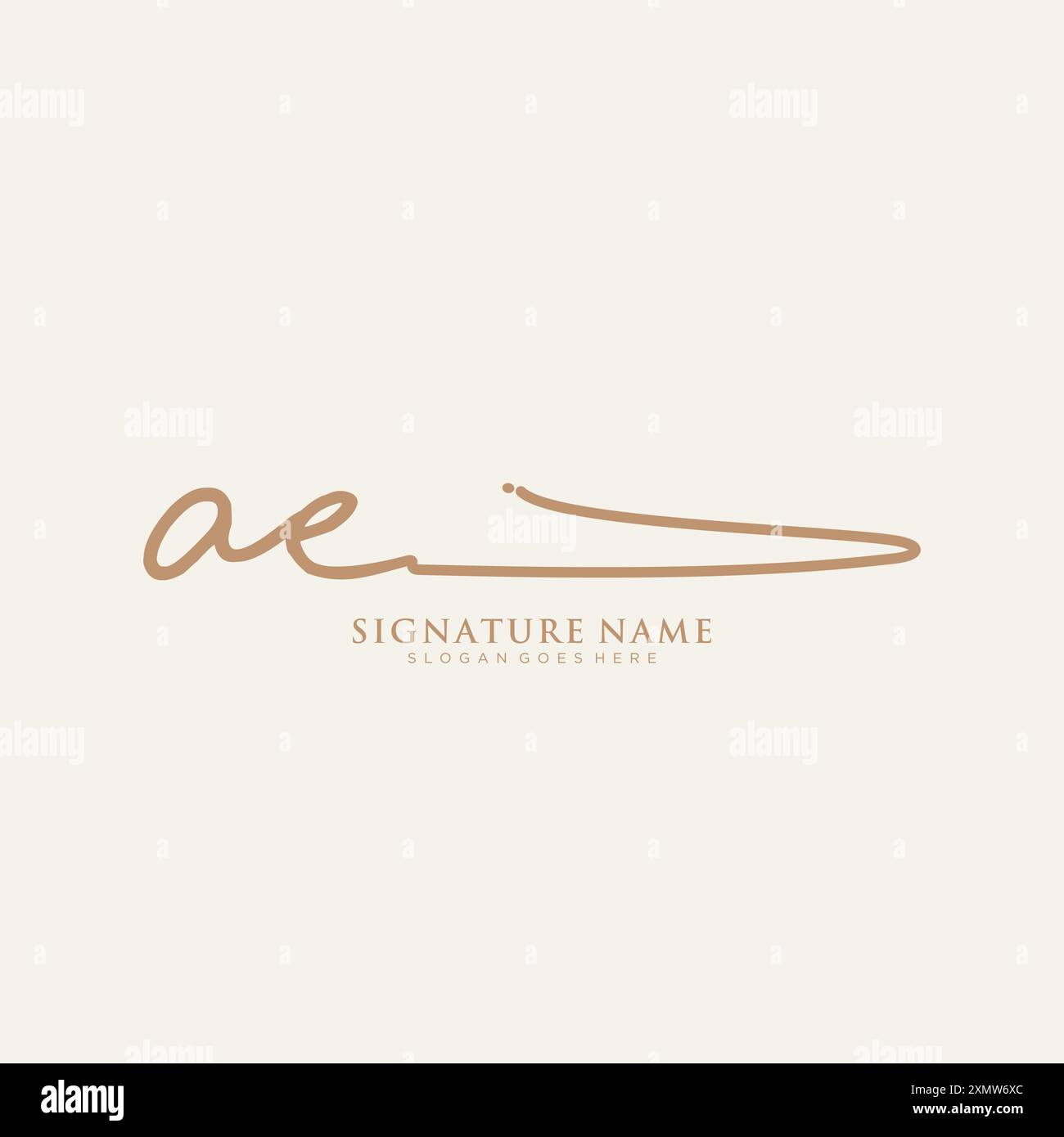 AE Signature Logo Template Stock Vector
