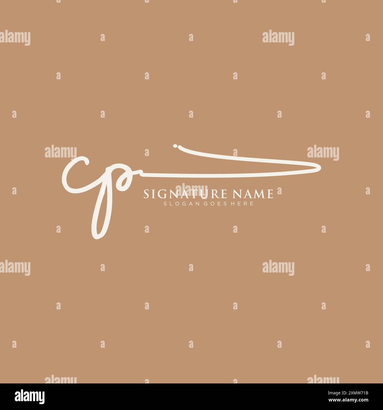 CP Signature Logo Template Stock Vector