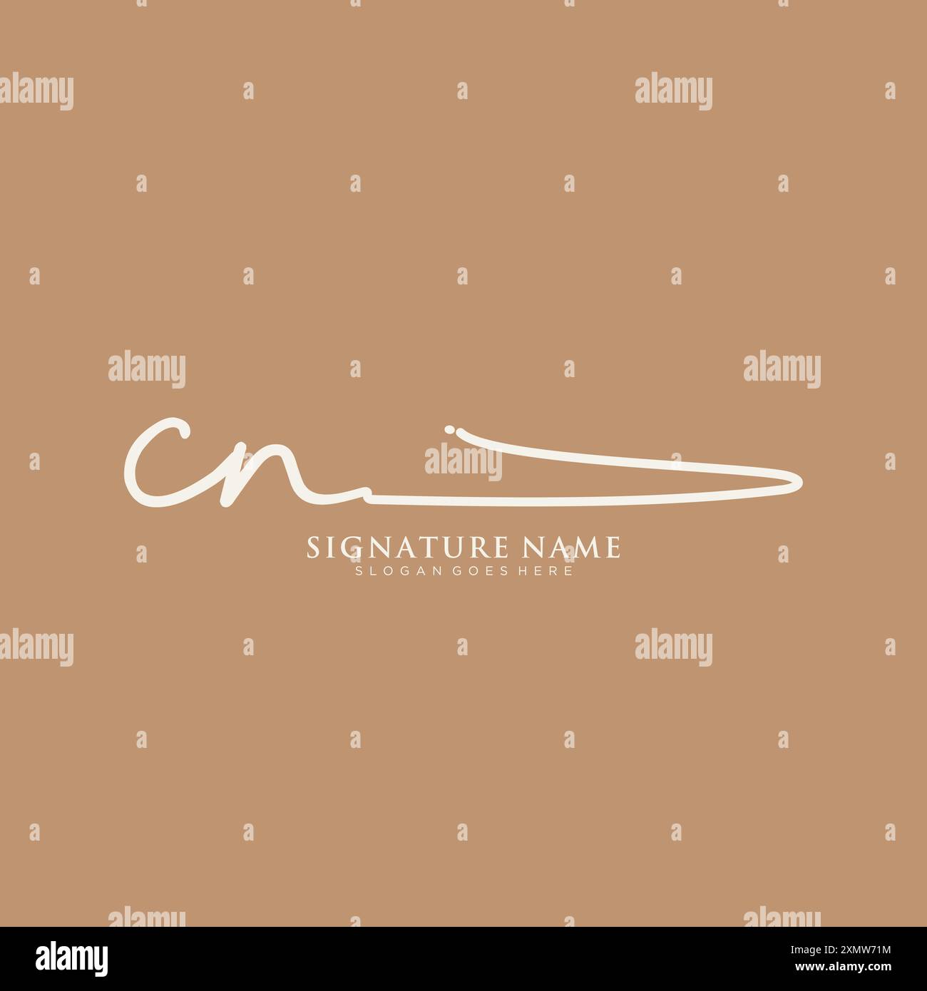 CN Signature Logo Template Stock Vector