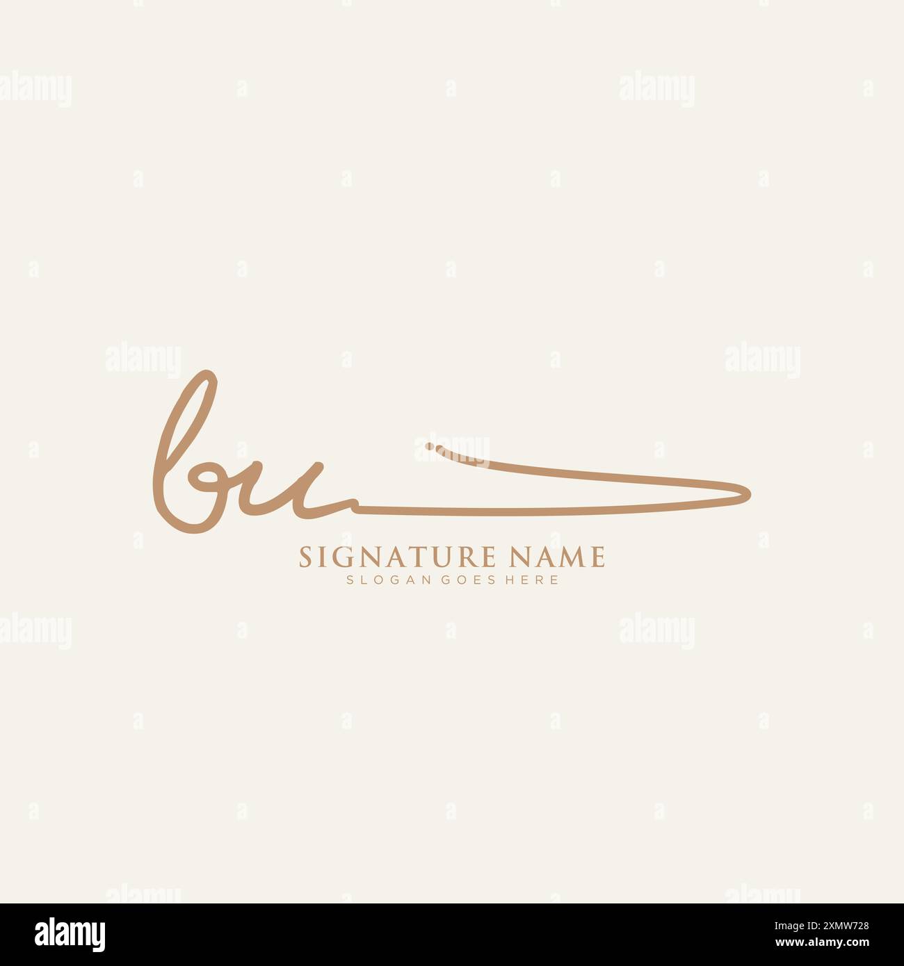 BU Signature Logo Template Stock Vector