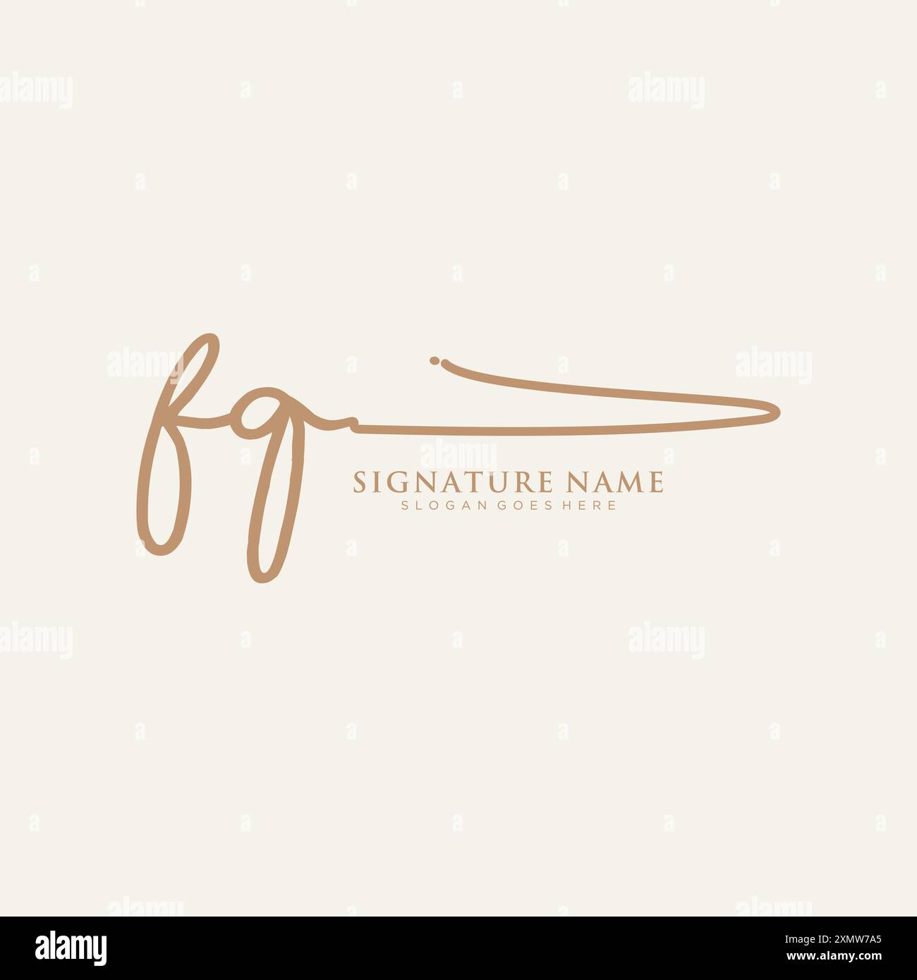 FQ Signature Logo Template Stock Vector