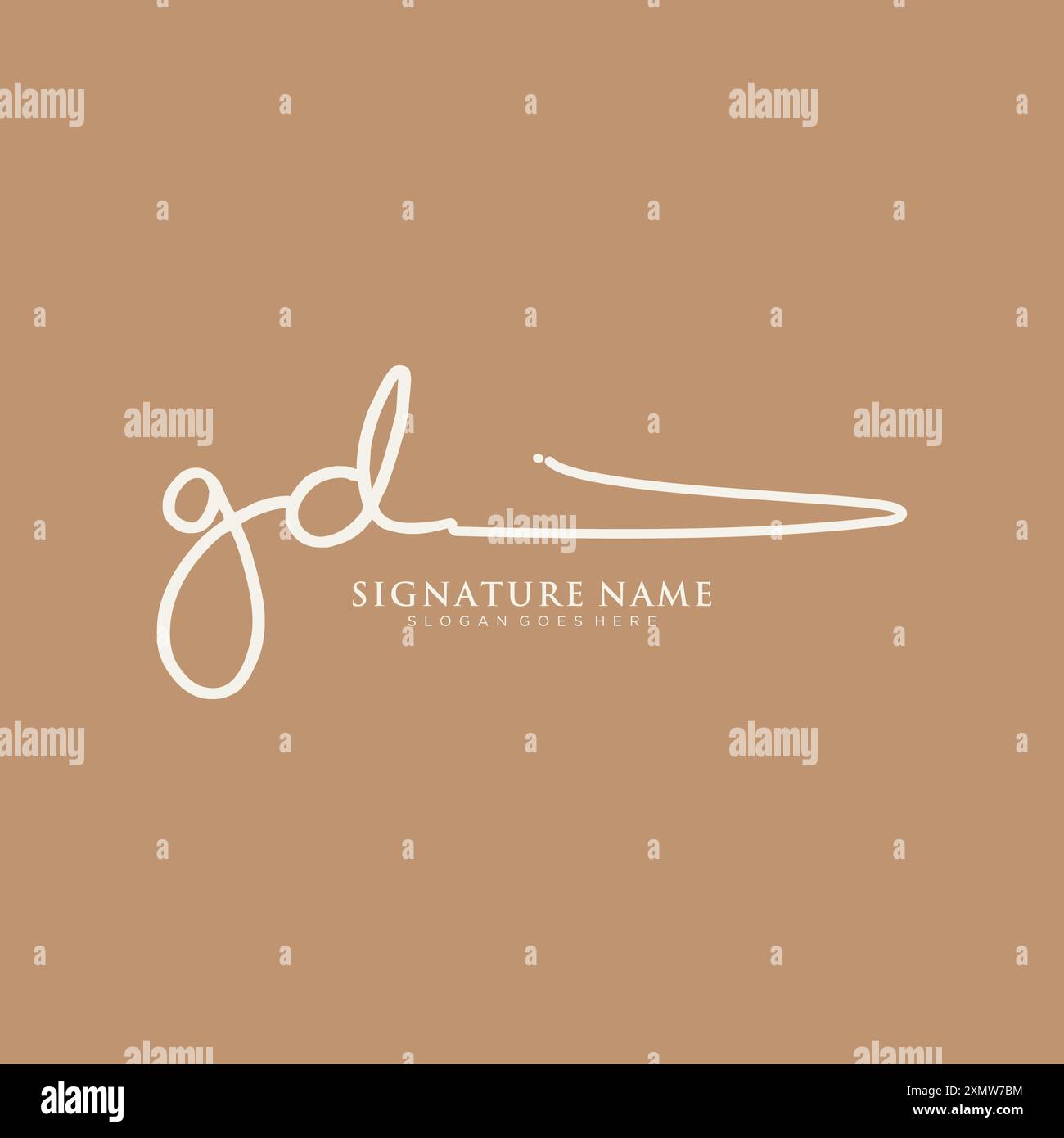 GD Signature Logo Template Stock Vector