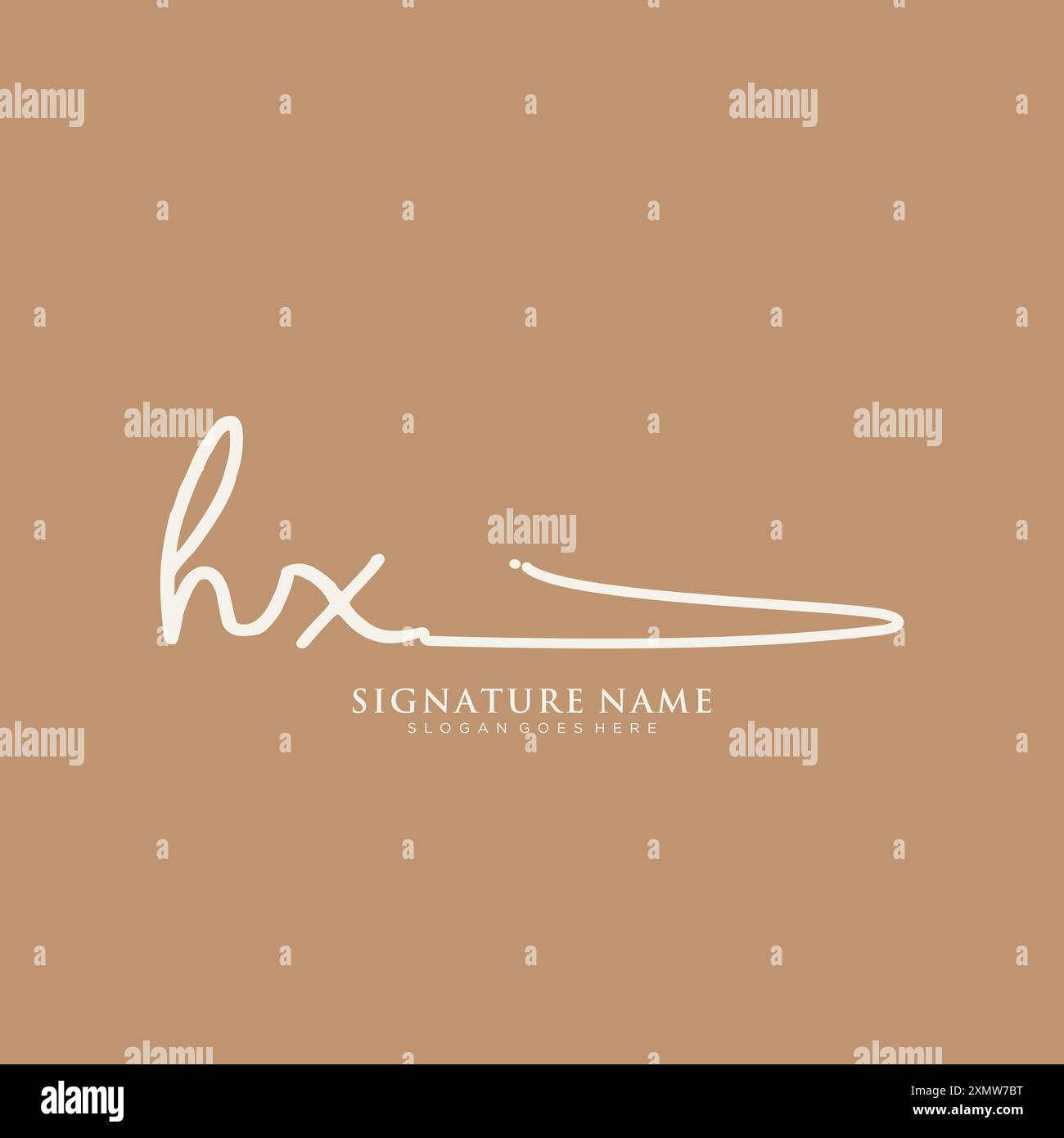 HX Signature Logo Template Stock Vector
