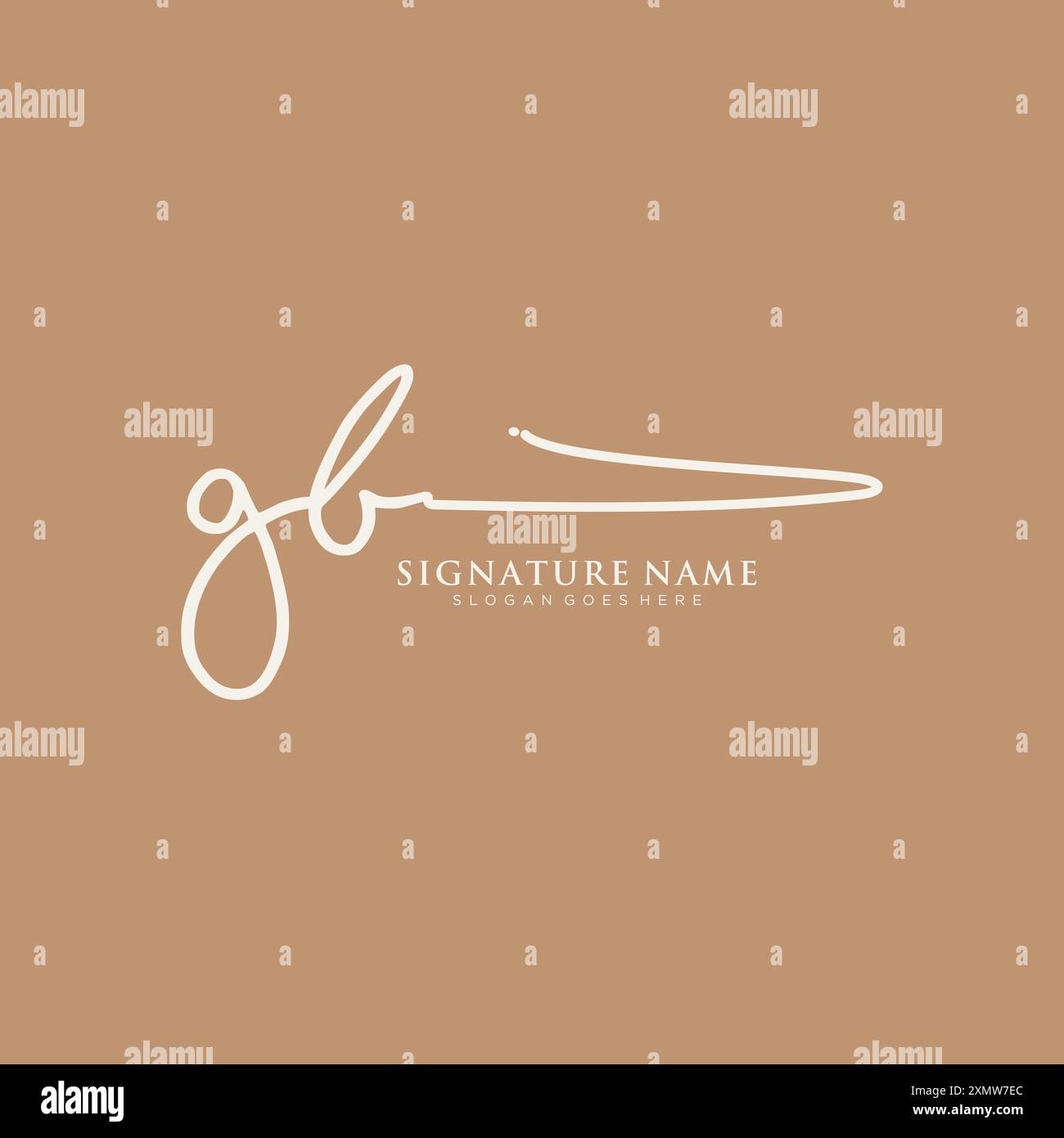 GB Signature Logo Template Stock Vector