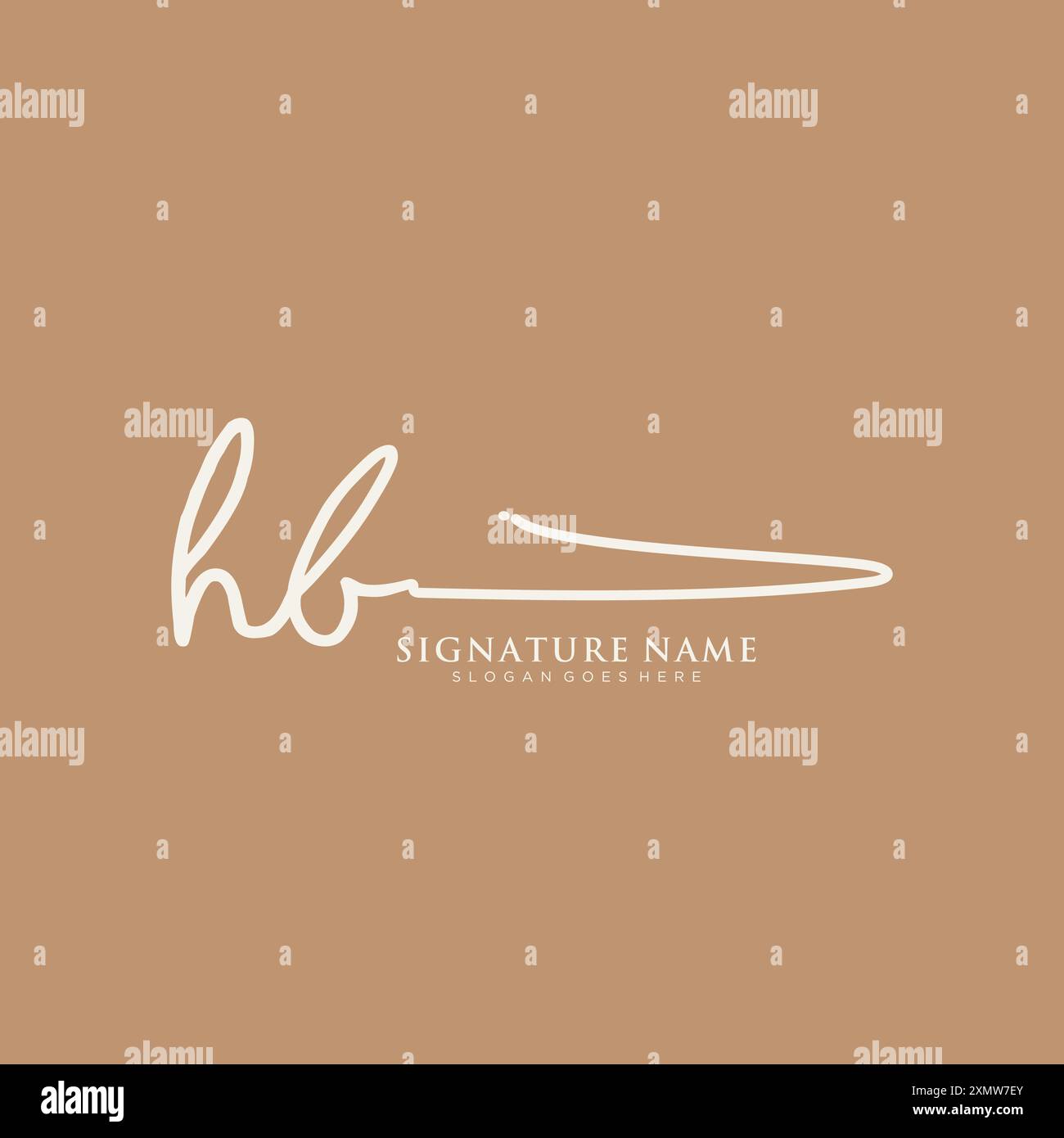 HB Signature Logo Template Stock Vector