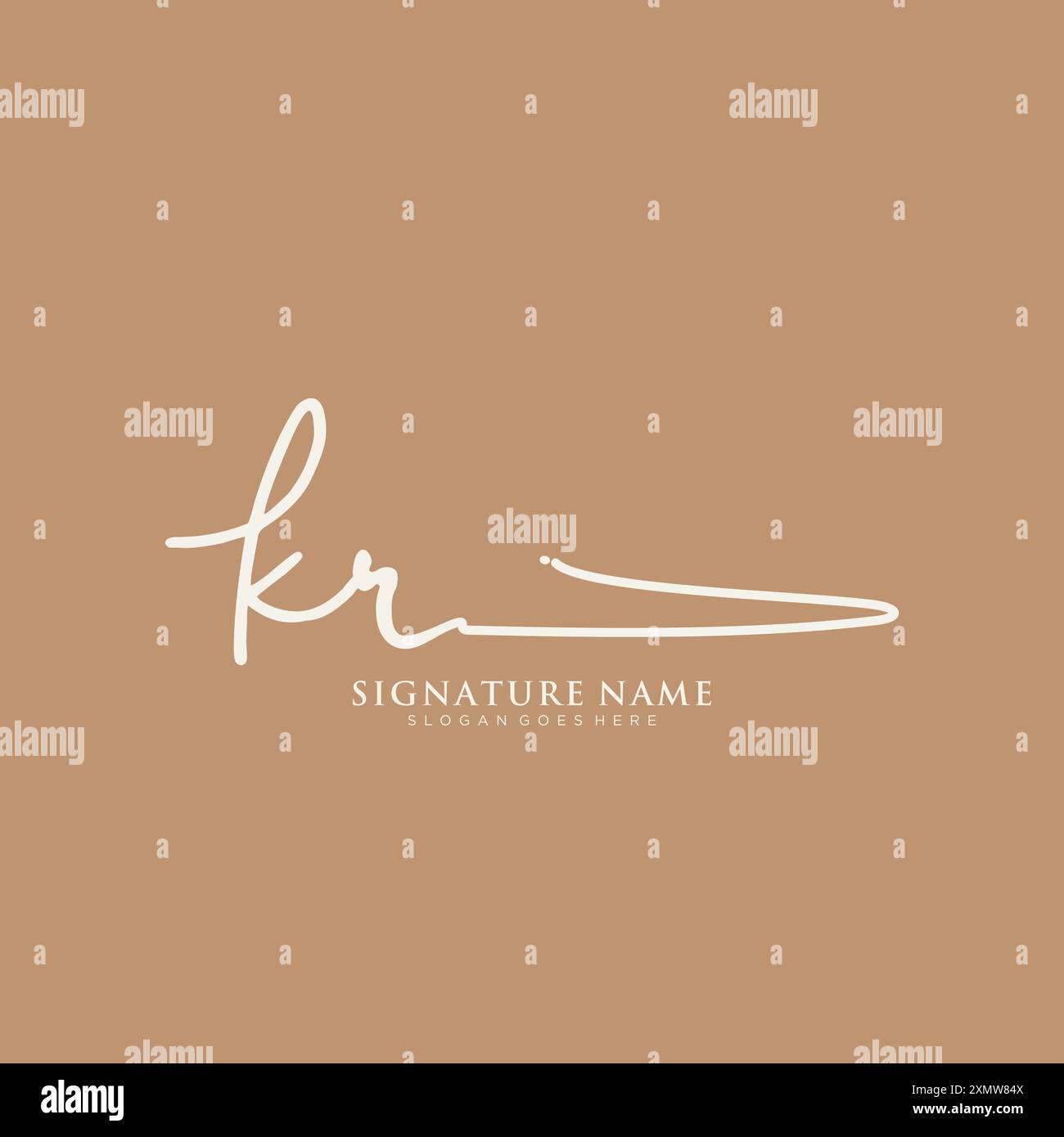 KR Signature Logo Template Stock Vector