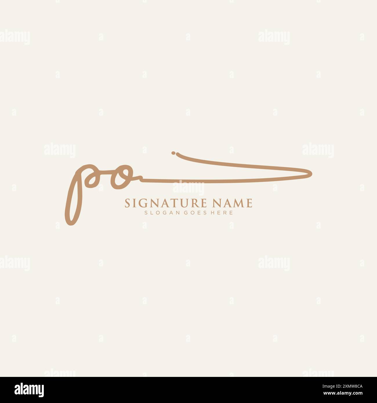 PO Signature Logo Template Stock Vector