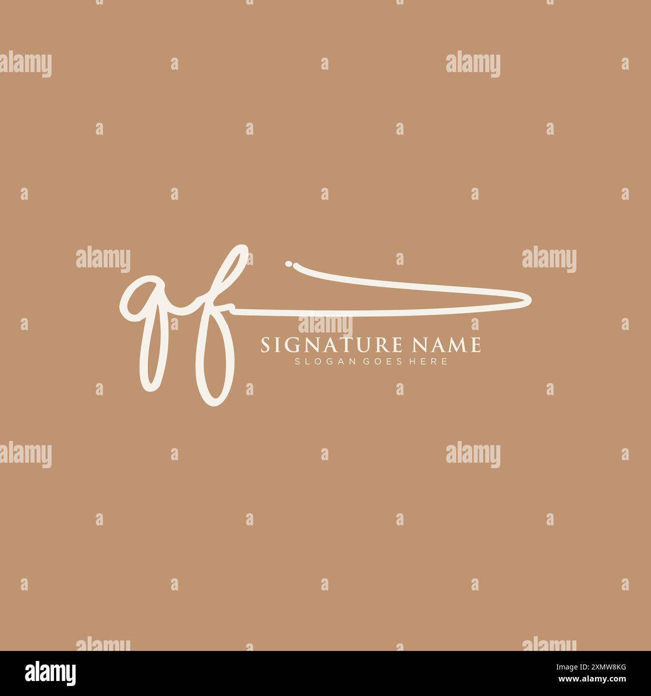 QF Signature Logo Template Stock Vector