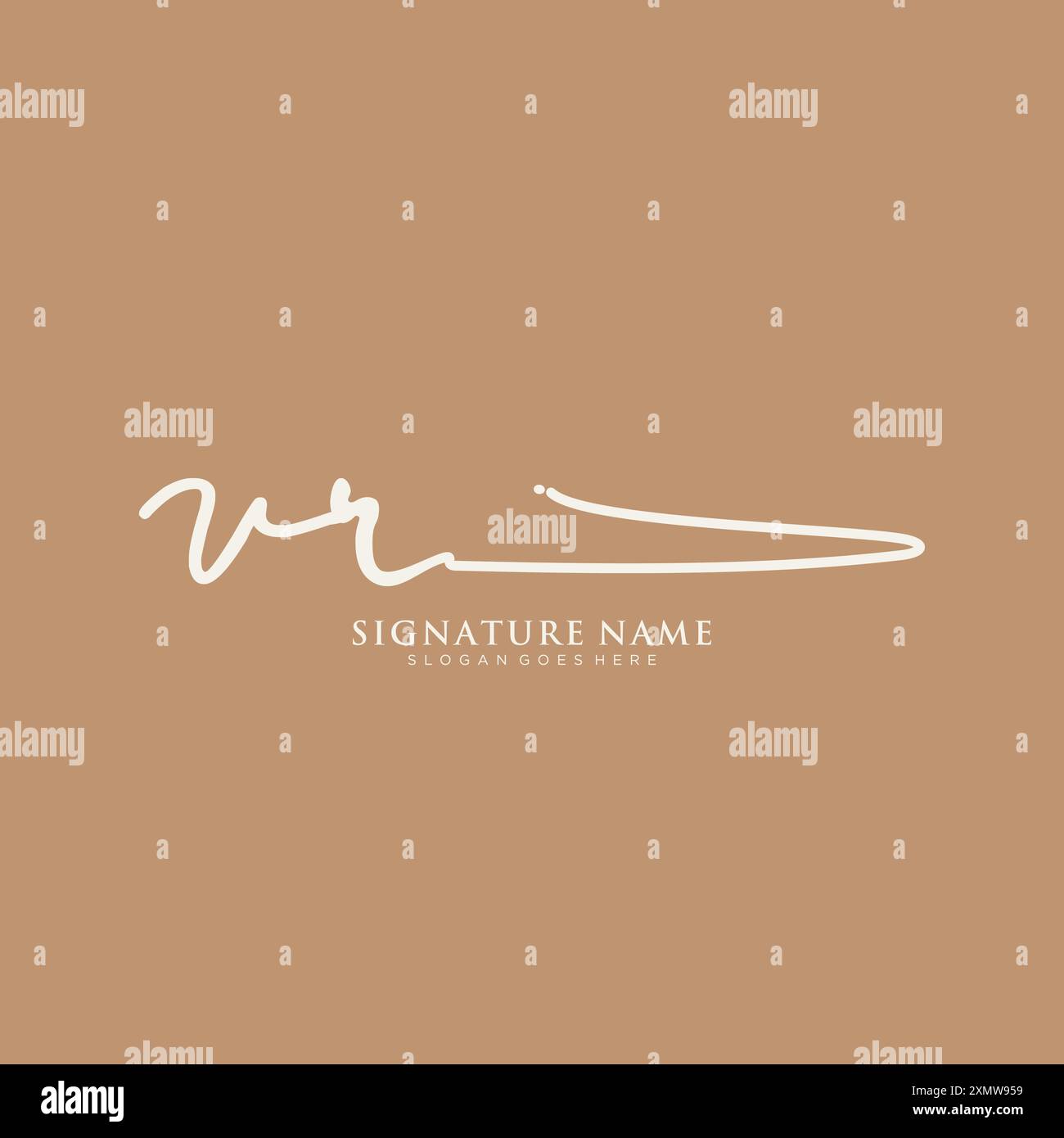 VR Signature Logo Template Stock Vector