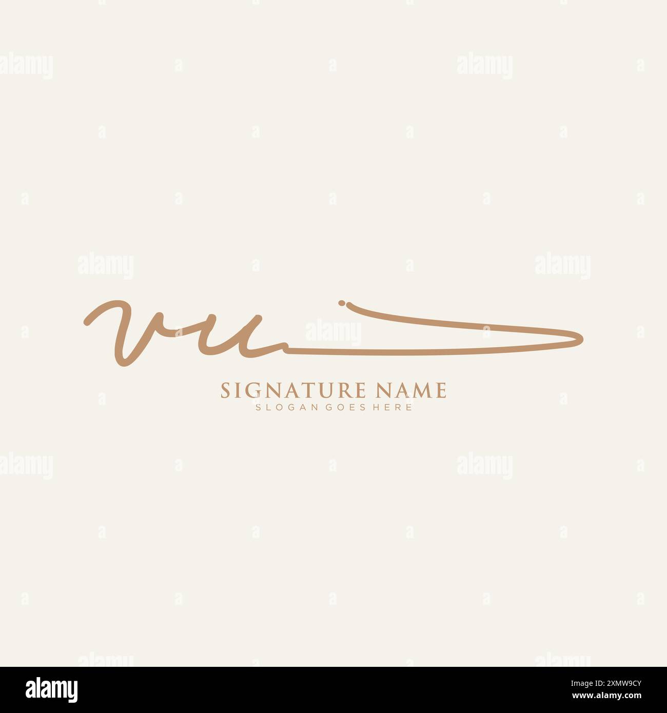 VU Signature Logo Template Stock Vector