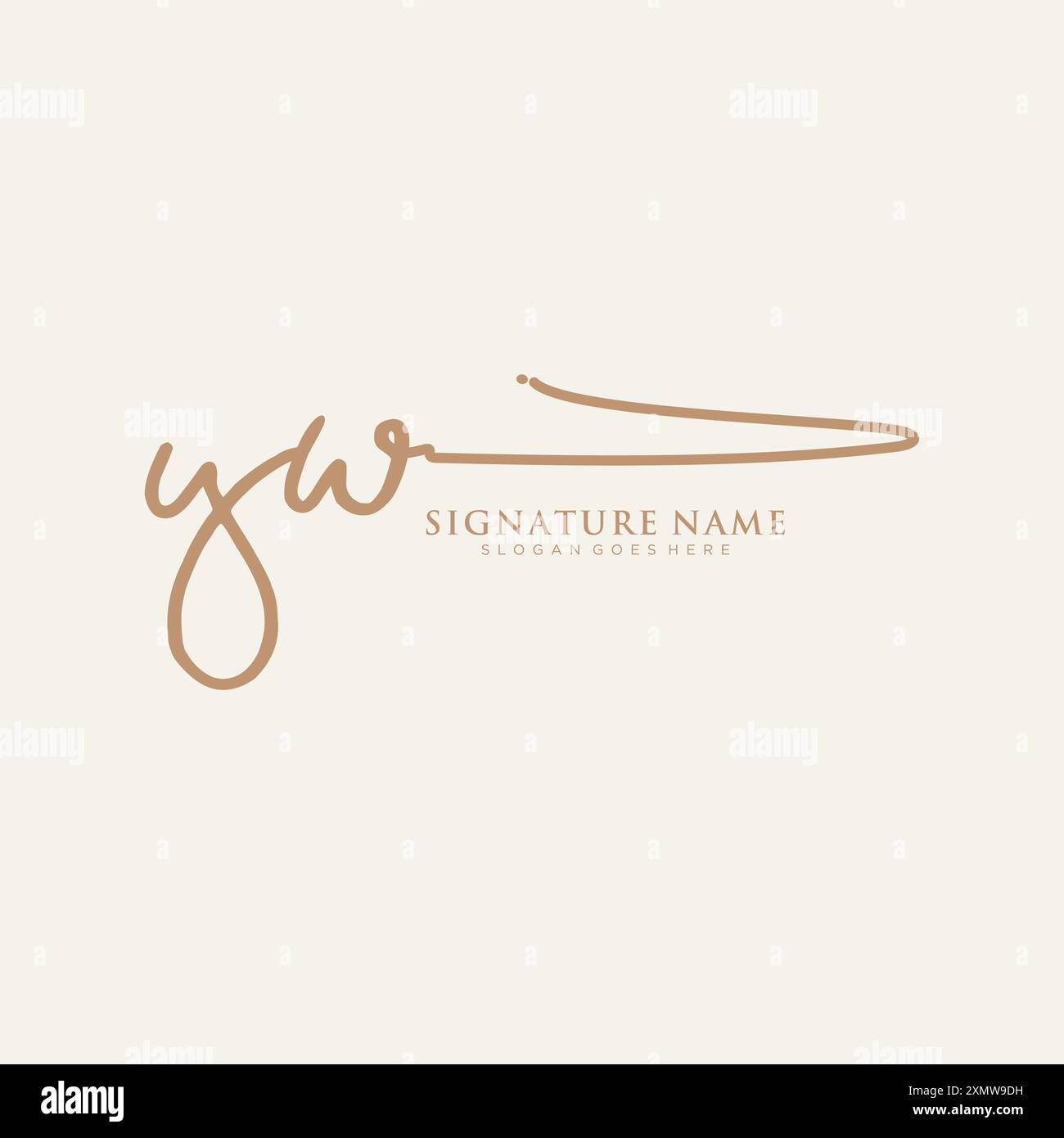 YW Signature Logo Template Stock Vector
