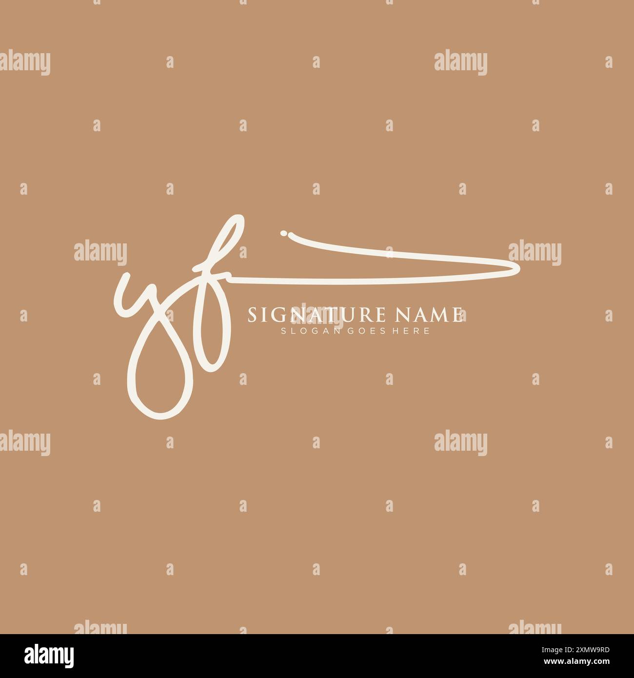 YF Signature Logo Template Stock Vector