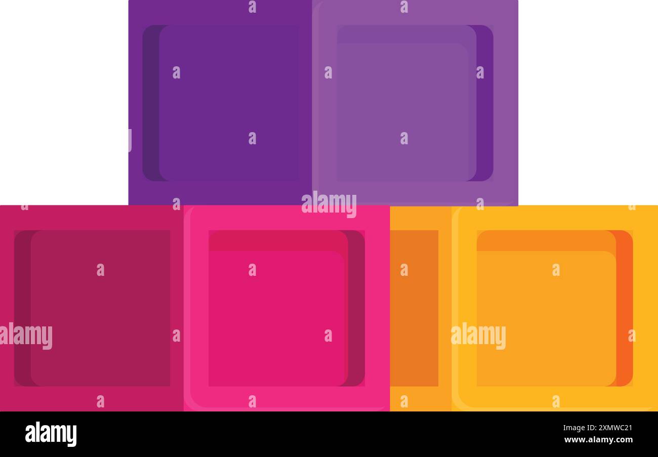 Colorful abstract cubes forming a pyramid shape, symbolizing growth, stability, and progress Stock Vector