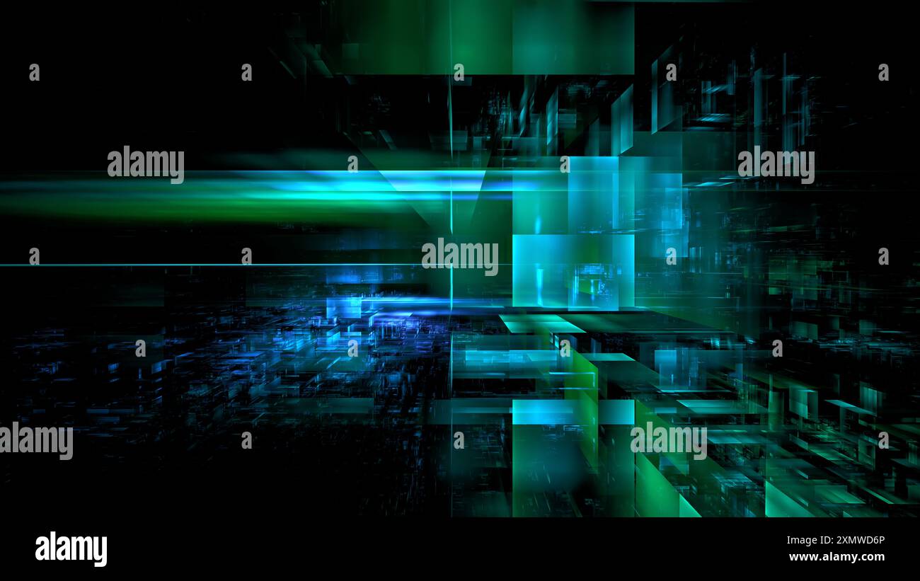 Vibrant arrangement of abstract shapes in shades of green hi-res stock ...