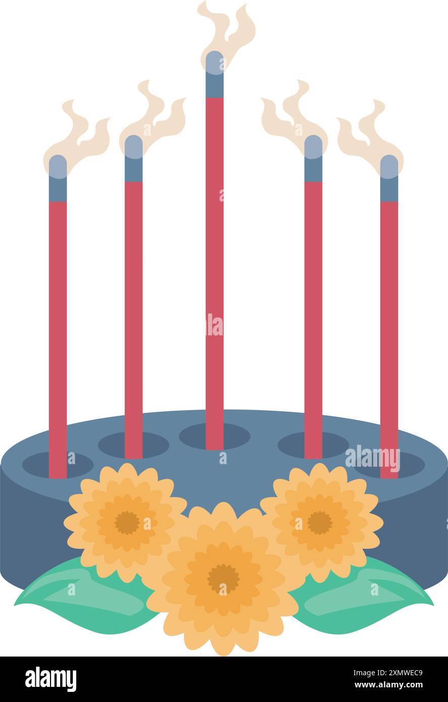 Incense stick burning Stock Vector Images - Alamy