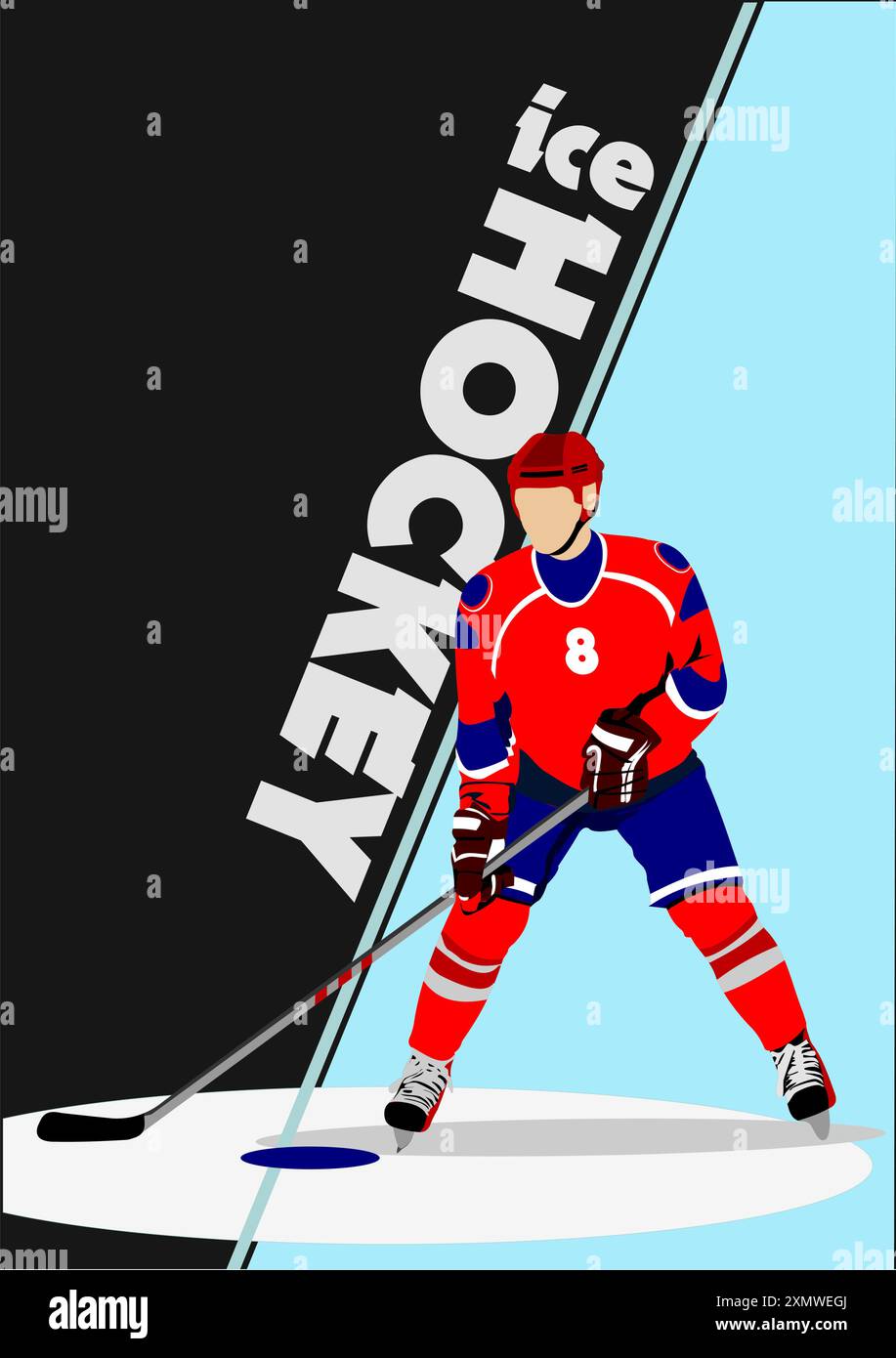 Hockey players. 3d vector color illustration Stock Vector Image & Art ...