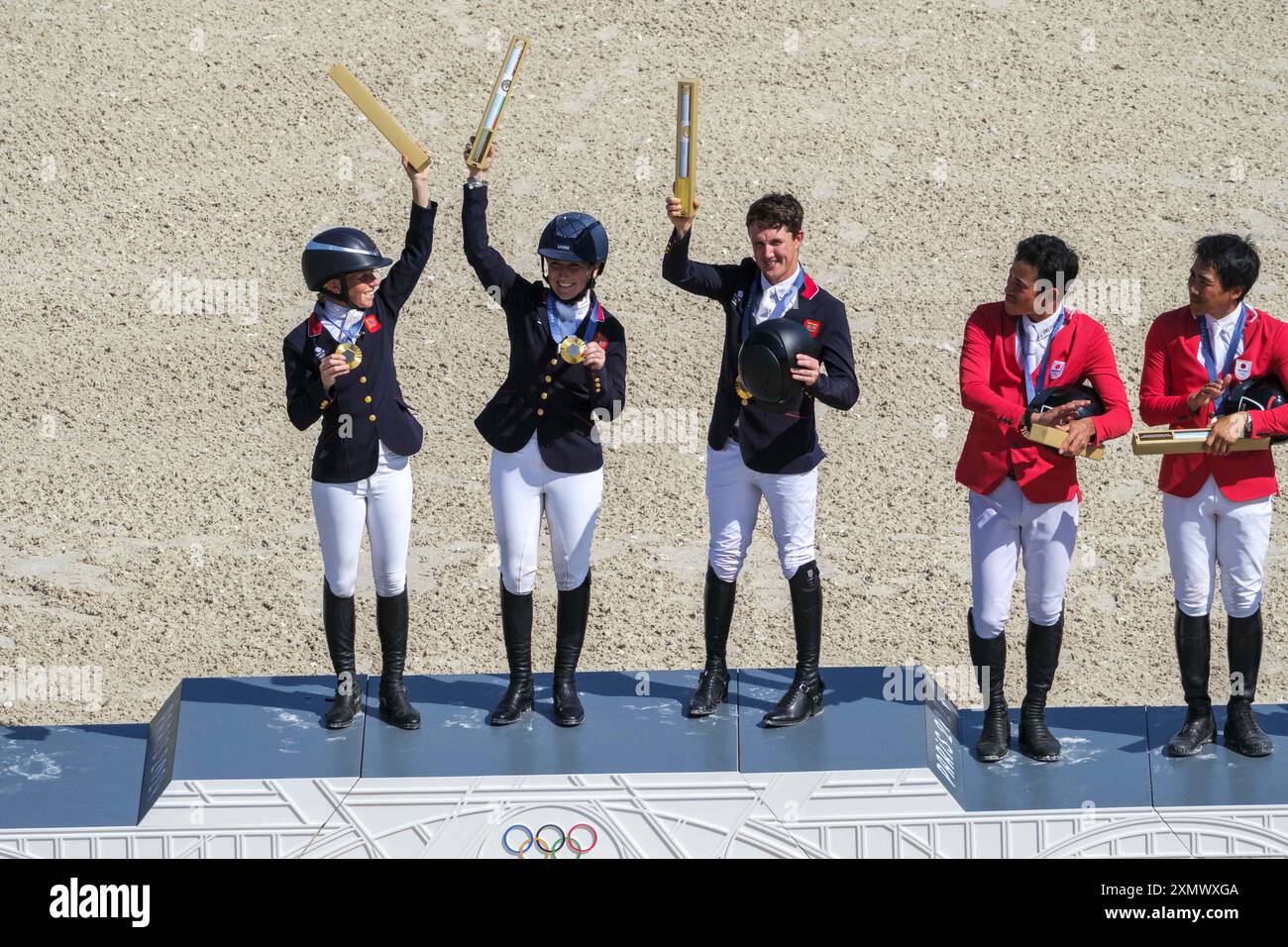 Olympics Riding Paris, France. 29th July, 2024. Equestrian, Great Britain team, olympic ...